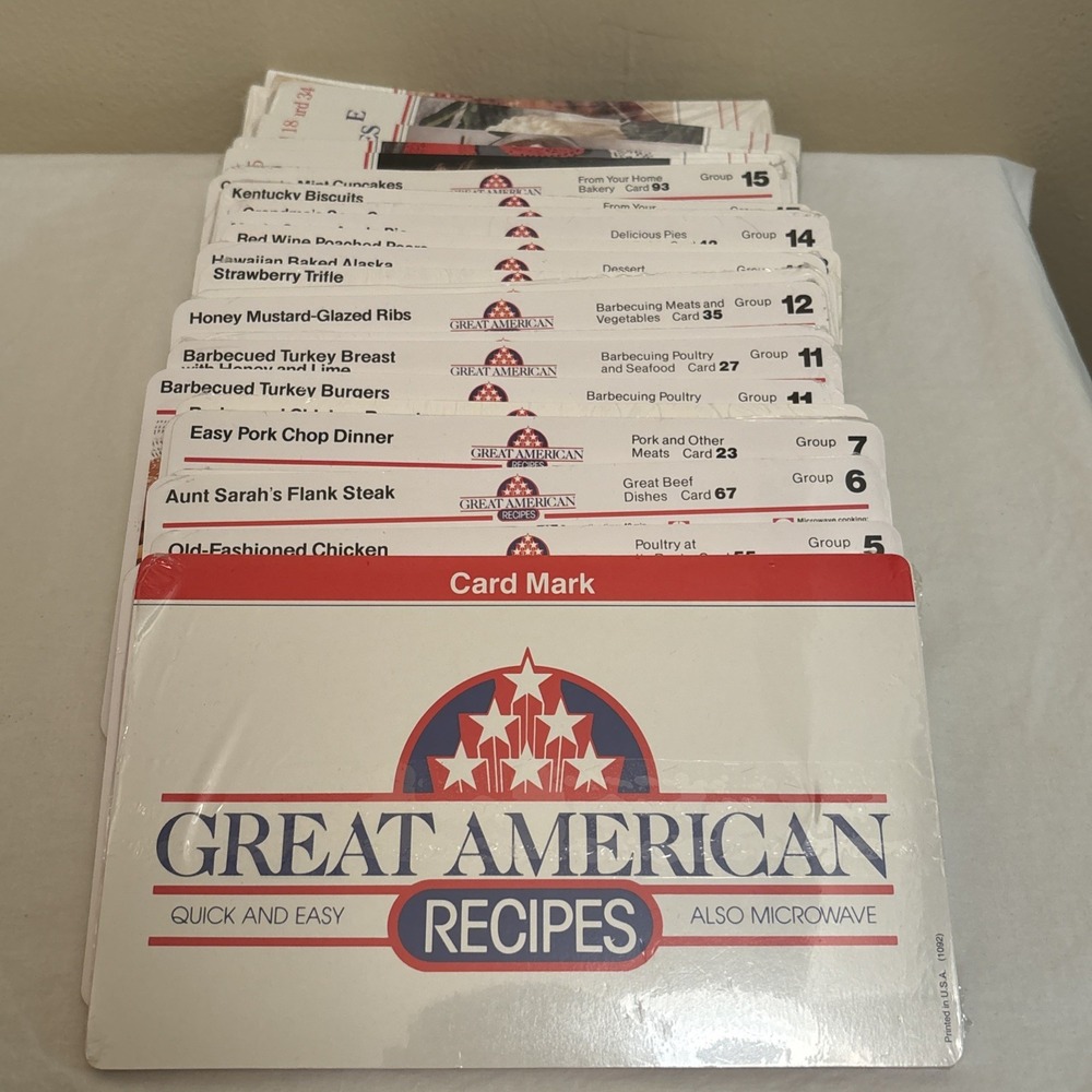 Vtg 1988 Great American Recipes Cards-Lot Of 28 Packs!